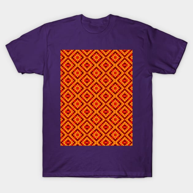 Swirly Orange Diamonds T-Shirt by Amanda1775